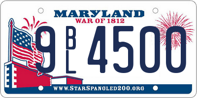 MD license plate 9BL4500