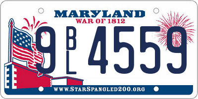 MD license plate 9BL4559
