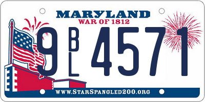 MD license plate 9BL4571