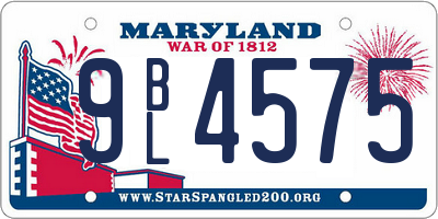 MD license plate 9BL4575