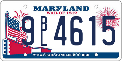 MD license plate 9BL4615