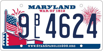 MD license plate 9BL4624