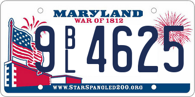 MD license plate 9BL4625