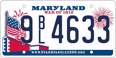 MD license plate 9BL4633