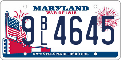 MD license plate 9BL4645