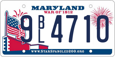 MD license plate 9BL4710