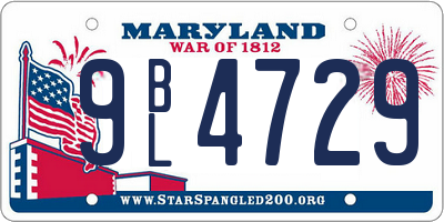 MD license plate 9BL4729