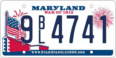 MD license plate 9BL4741