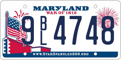 MD license plate 9BL4748