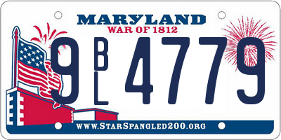 MD license plate 9BL4779