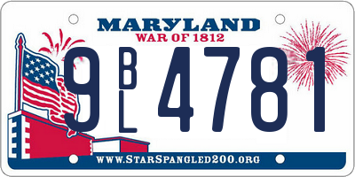 MD license plate 9BL4781