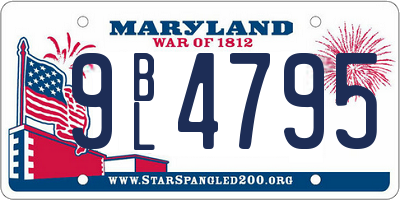 MD license plate 9BL4795