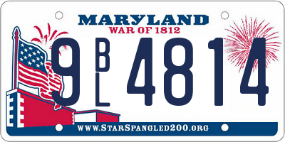MD license plate 9BL4814