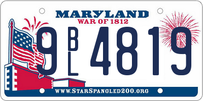 MD license plate 9BL4819
