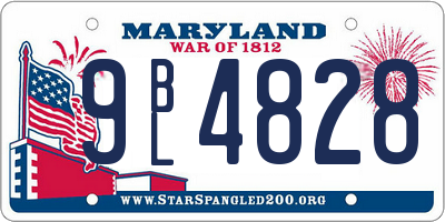MD license plate 9BL4828