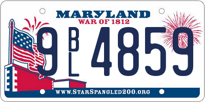 MD license plate 9BL4859
