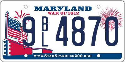 MD license plate 9BL4870