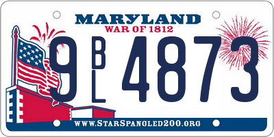 MD license plate 9BL4873