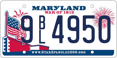 MD license plate 9BL4950