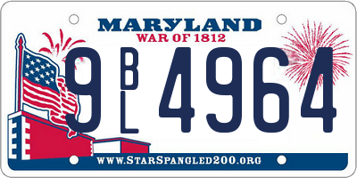 MD license plate 9BL4964