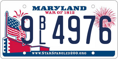 MD license plate 9BL4976