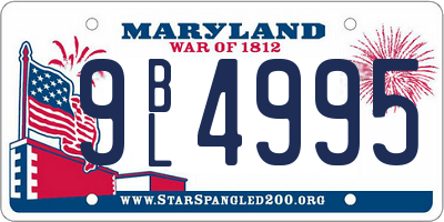 MD license plate 9BL4995