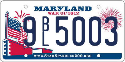 MD license plate 9BL5003