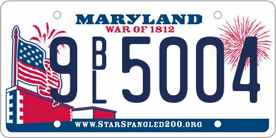 MD license plate 9BL5004