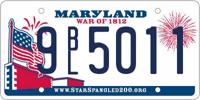 MD license plate 9BL5011