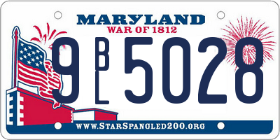 MD license plate 9BL5028