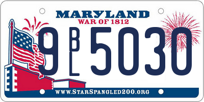 MD license plate 9BL5030