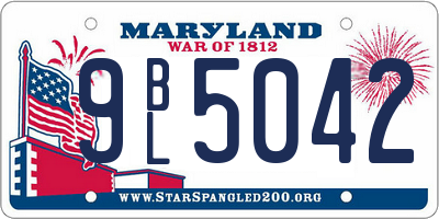 MD license plate 9BL5042