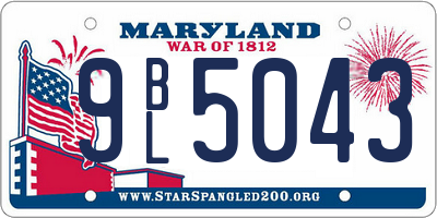 MD license plate 9BL5043