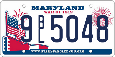 MD license plate 9BL5048