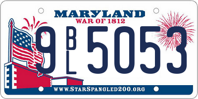 MD license plate 9BL5053