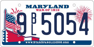 MD license plate 9BL5054