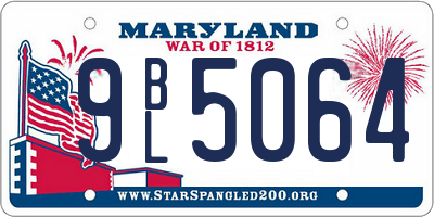 MD license plate 9BL5064
