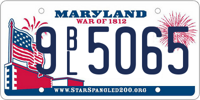 MD license plate 9BL5065