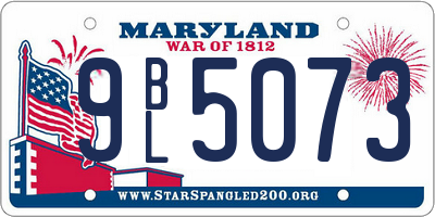 MD license plate 9BL5073