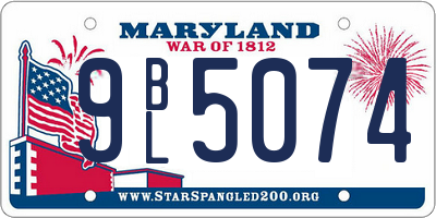 MD license plate 9BL5074