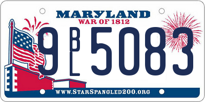 MD license plate 9BL5083