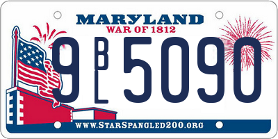 MD license plate 9BL5090