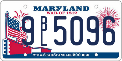 MD license plate 9BL5096