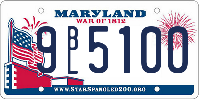 MD license plate 9BL5100