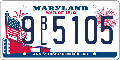 MD license plate 9BL5105