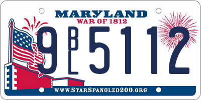 MD license plate 9BL5112