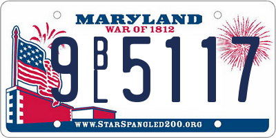 MD license plate 9BL5117