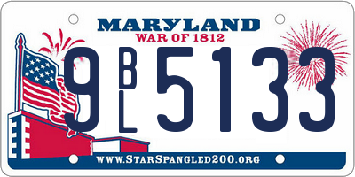 MD license plate 9BL5133