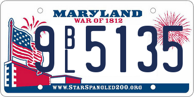 MD license plate 9BL5135