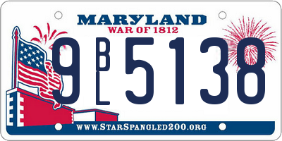MD license plate 9BL5138